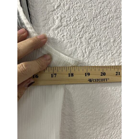 Studio Y White Semi-Sheer Black Lace Sleeveless Tank Size Small Keyhole - Picture 4 of 11